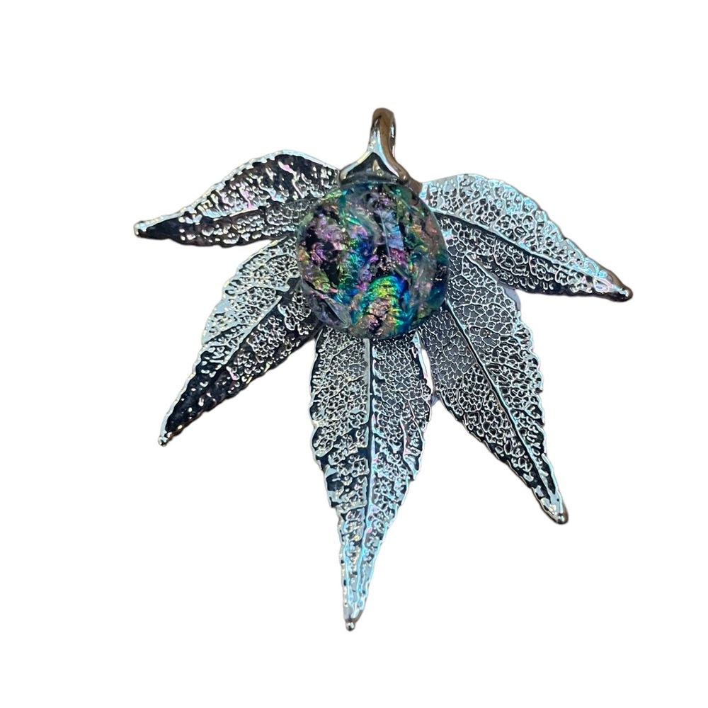 Silver leaf resin marble pendant special kind of leaf